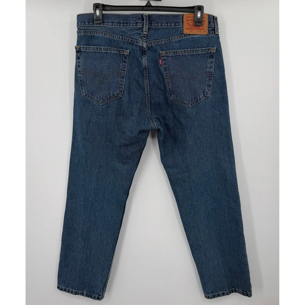 Levis 505 Regular Fit Jeans Mens‎ 36x29 Blue Denim Straight Leg Pants 00505-4886